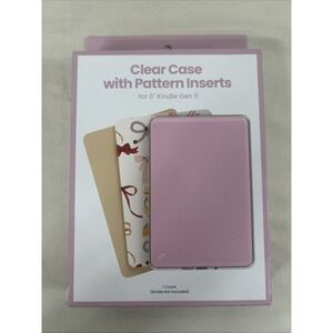 NIB E-Reader Clear Case for 6" Kindle Gen 11 includes Bow Insert & 2 Solid